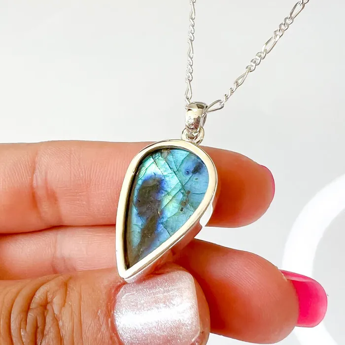 Magic Crystals Necklaces Labradorite Sterling 925 Silver Necklace