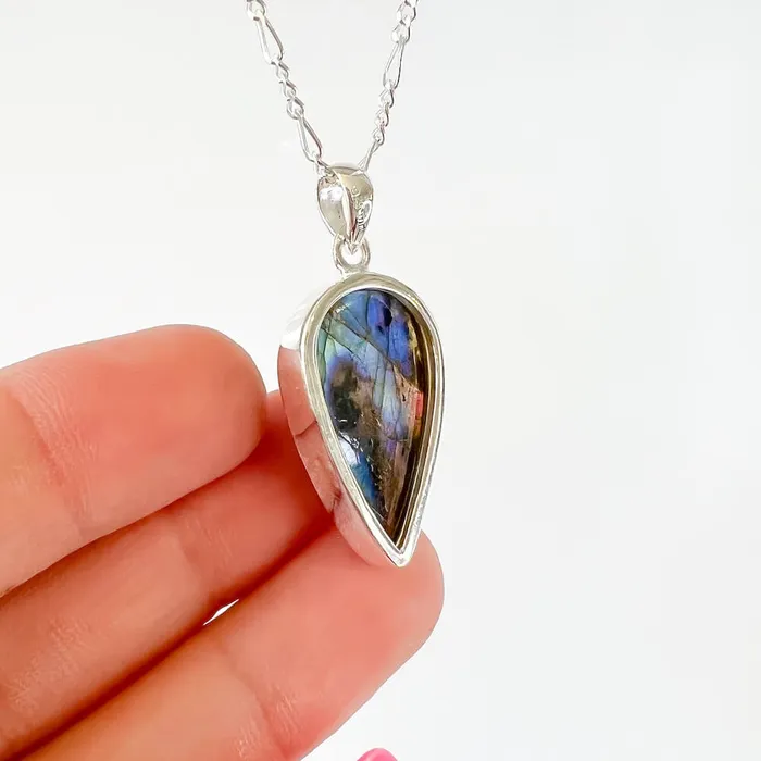 Magic Crystals Necklaces Labradorite Sterling 925 Silver Necklace