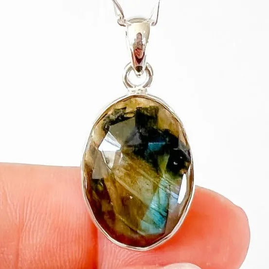 Magic Crystals Necklaces Labradorite Sterling 925 Silver Necklace