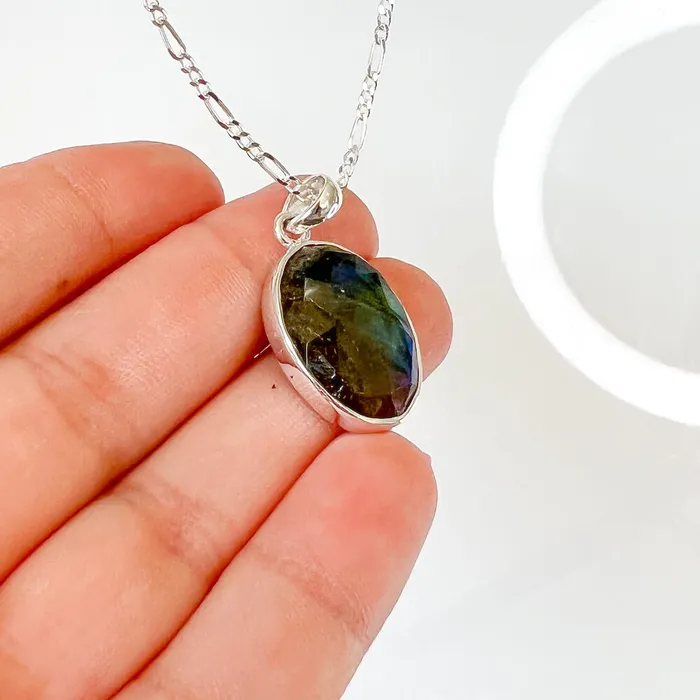 Magic Crystals Necklaces Labradorite Sterling 925 Silver Necklace