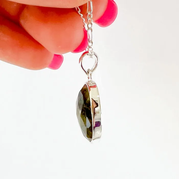Magic Crystals Necklaces Labradorite Sterling 925 Silver Necklace