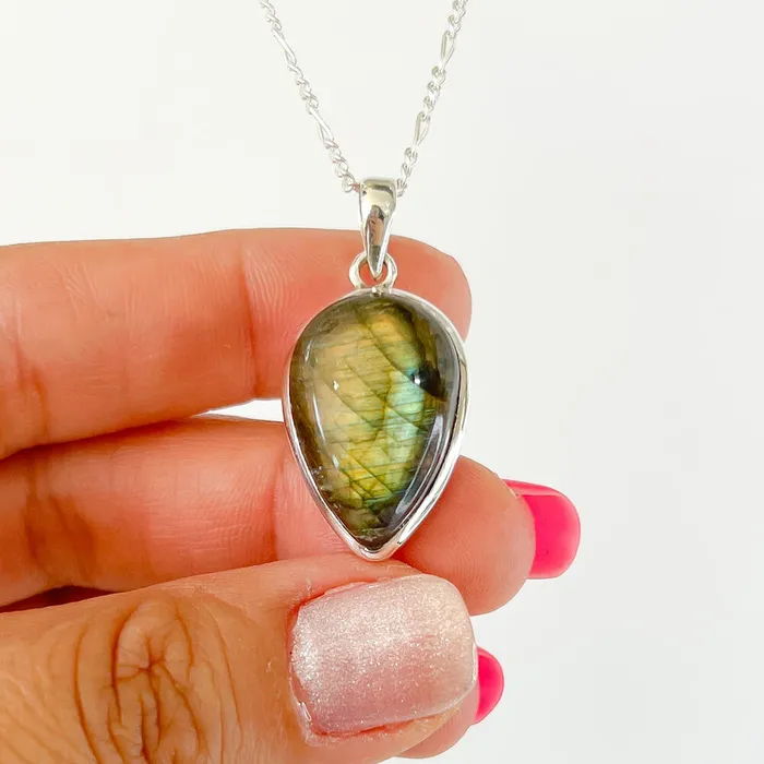 Magic Crystals Necklaces Labradorite Sterling 925 Silver Necklace