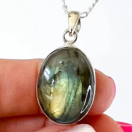 Magic Crystals Necklaces Labradorite Sterling 925 Silver Necklace