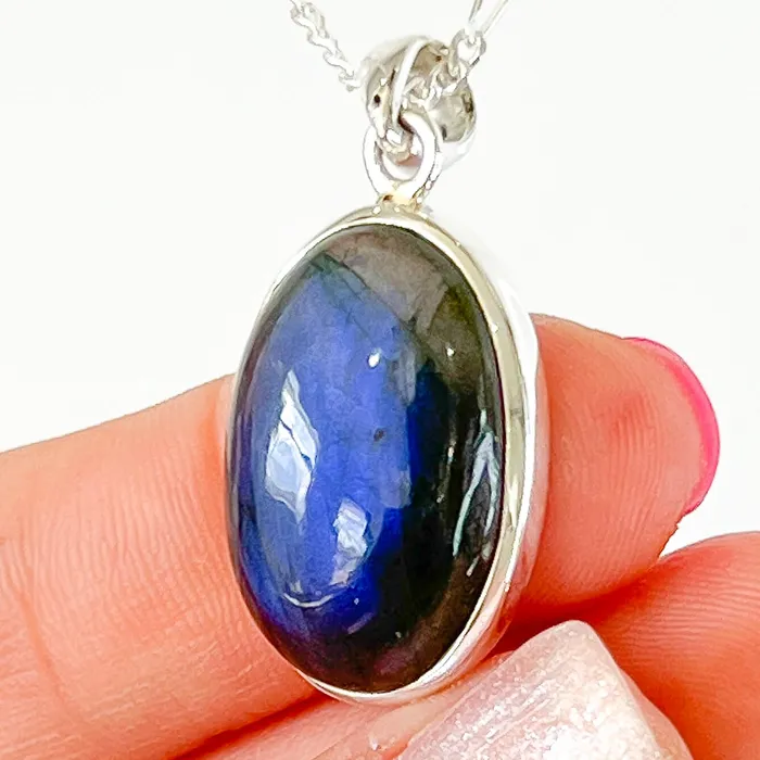 Magic Crystals Necklaces Labradorite Sterling 925 Silver Necklace