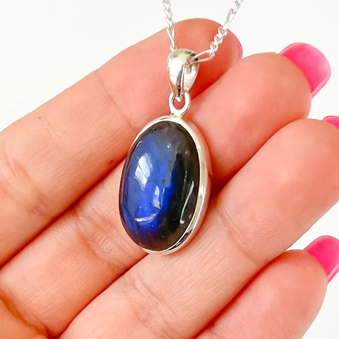 Magic Crystals Necklaces Labradorite Sterling 925 Silver Necklace