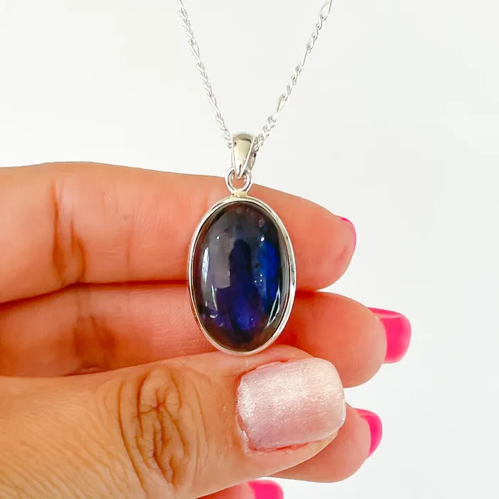 Magic Crystals Necklaces Labradorite Sterling 925 Silver Necklace