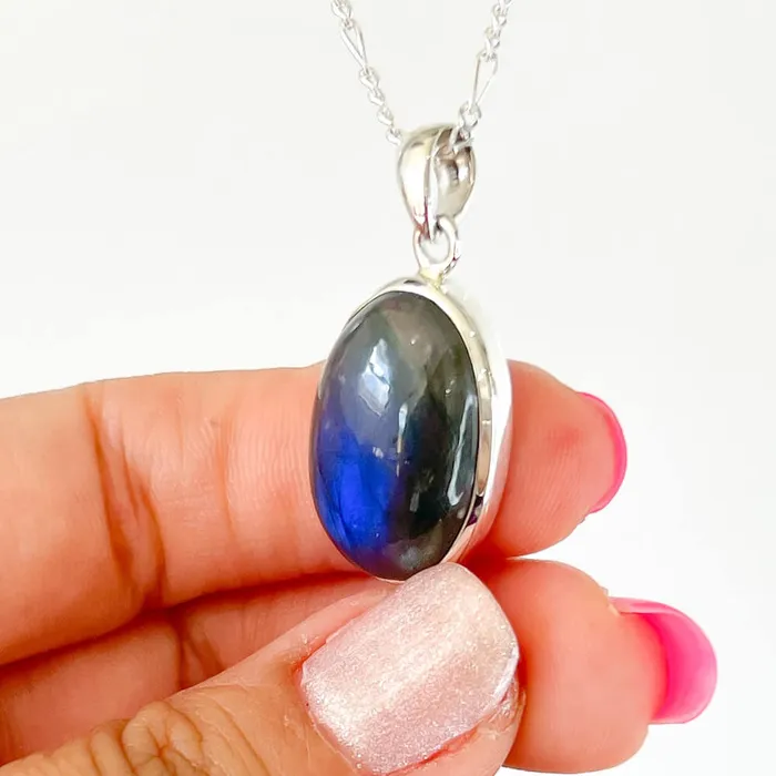 Magic Crystals Necklaces Labradorite Sterling 925 Silver Necklace