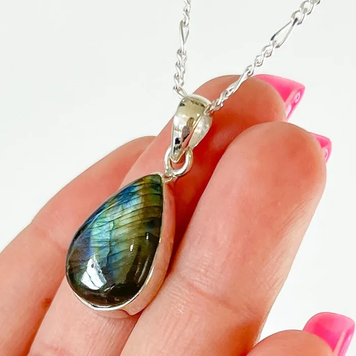 Magic Crystals Necklaces Labradorite Sterling 925 Silver Necklace