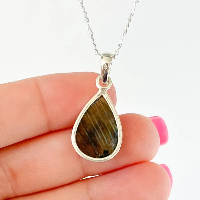 Magic Crystals Necklaces Labradorite Sterling 925 Silver Necklace