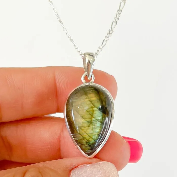Magic Crystals Necklaces Labradorite Sterling 925 Silver Necklace