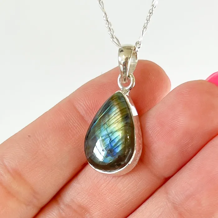 Magic Crystals Necklaces Labradorite Sterling 925 Silver Necklace