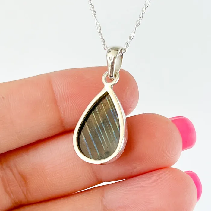 Magic Crystals Necklaces Labradorite Sterling 925 Silver Necklace