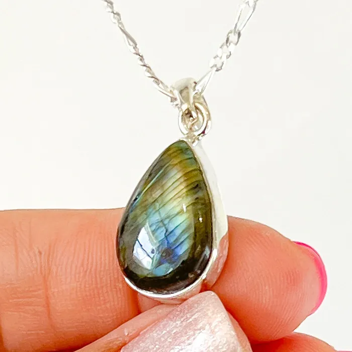 Magic Crystals Necklaces Labradorite Sterling 925 Silver Necklace