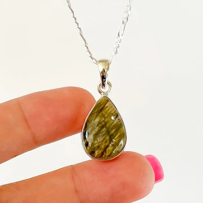 Magic Crystals Necklaces Labradorite Sterling 925 Silver Necklace