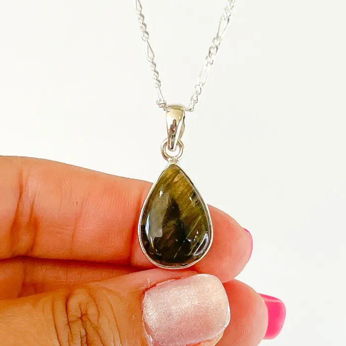 Magic Crystals Necklaces Labradorite Sterling 925 Silver Necklace