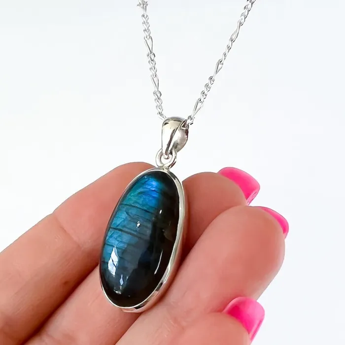Magic Crystals Necklaces Labradorite Sterling 925 Silver Necklace