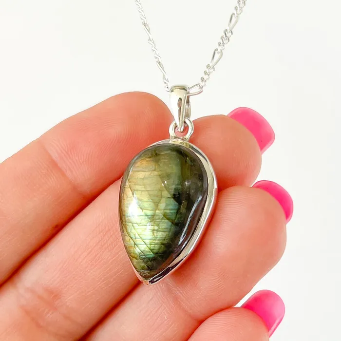 Magic Crystals Necklaces Labradorite Sterling 925 Silver Necklace