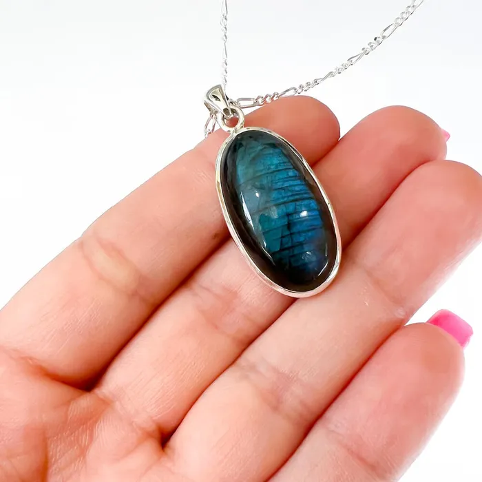 Magic Crystals Necklaces Labradorite Sterling 925 Silver Necklace