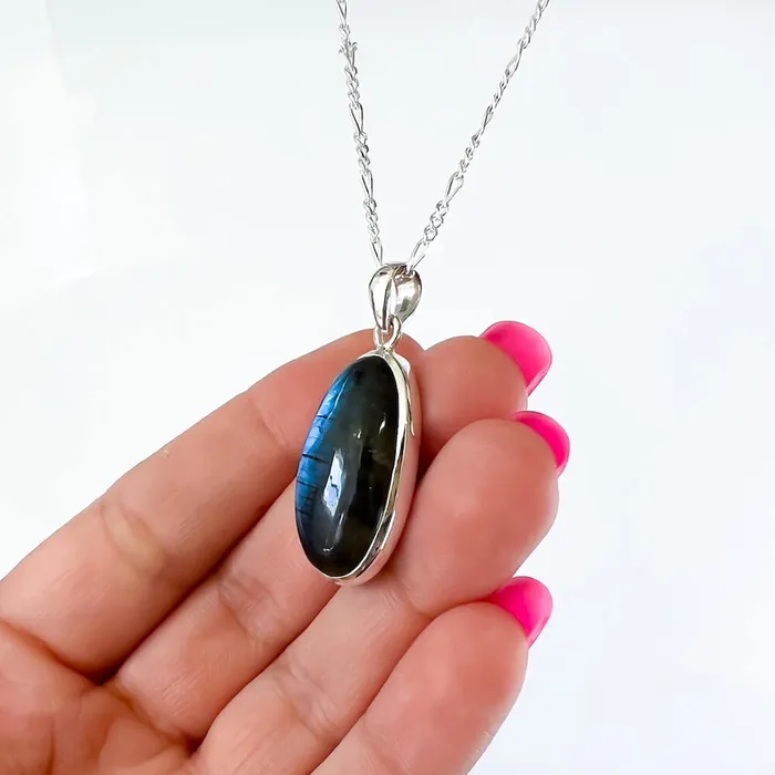 Magic Crystals Necklaces Labradorite Sterling 925 Silver Necklace