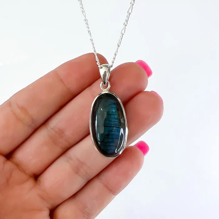 Magic Crystals Necklaces Labradorite Sterling 925 Silver Necklace