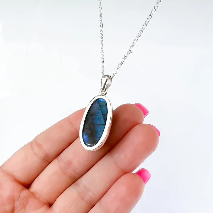 Magic Crystals Necklaces Labradorite Sterling 925 Silver Necklace