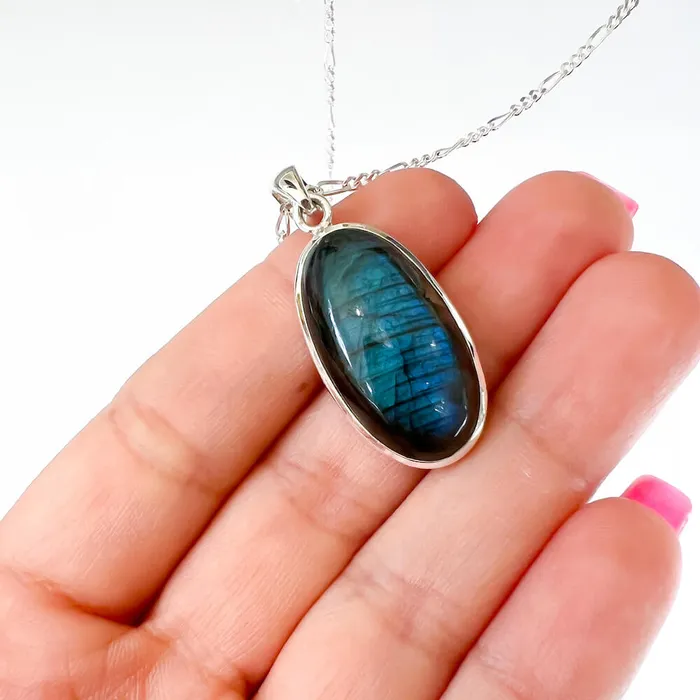 Magic Crystals Necklaces Labradorite Sterling 925 Silver Necklace