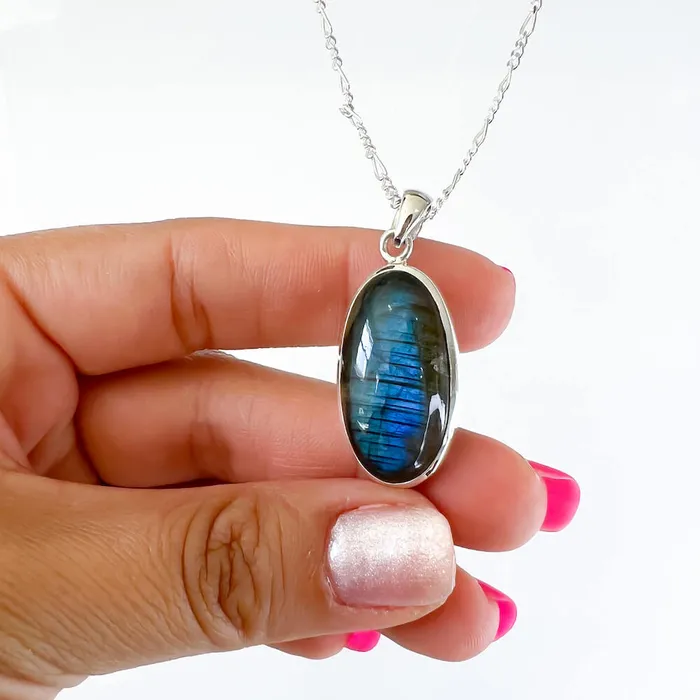 Magic Crystals Necklaces Labradorite Sterling 925 Silver Necklace