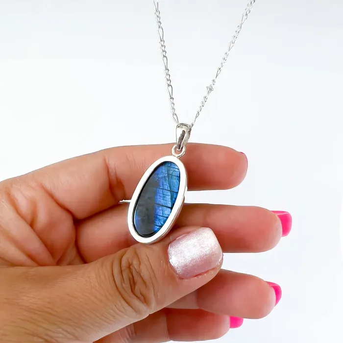 Magic Crystals Necklaces Labradorite Sterling 925 Silver Necklace