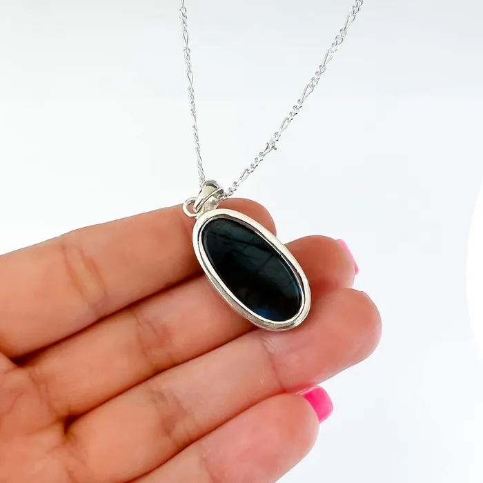 Magic Crystals Necklaces Labradorite Sterling 925 Silver Necklace