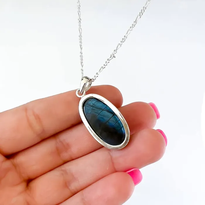 Magic Crystals Necklaces Labradorite Sterling 925 Silver Necklace