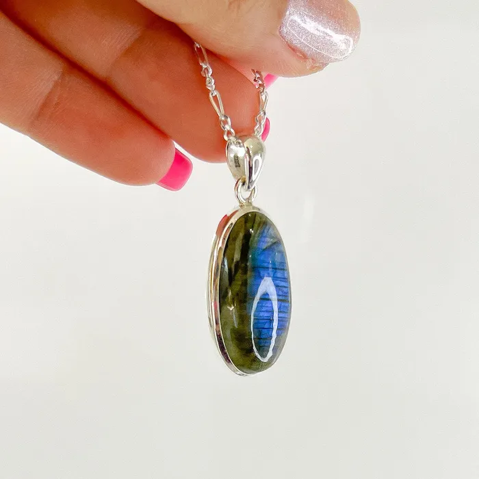 Magic Crystals Necklaces Labradorite Sterling 925 Silver Necklace