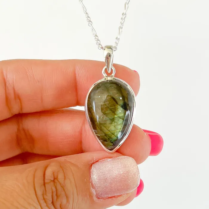 Magic Crystals Necklaces Labradorite Sterling 925 Silver Necklace