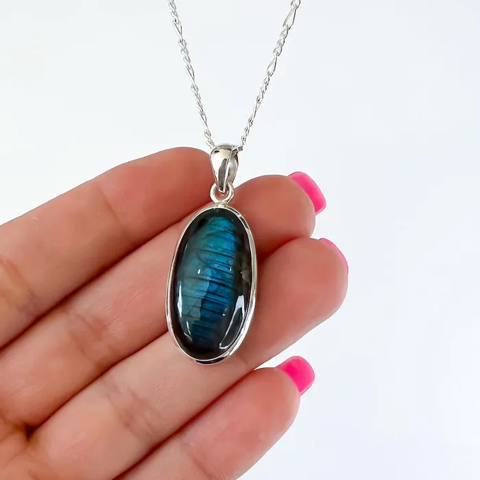 Magic Crystals Necklaces Labradorite Sterling 925 Silver Necklace