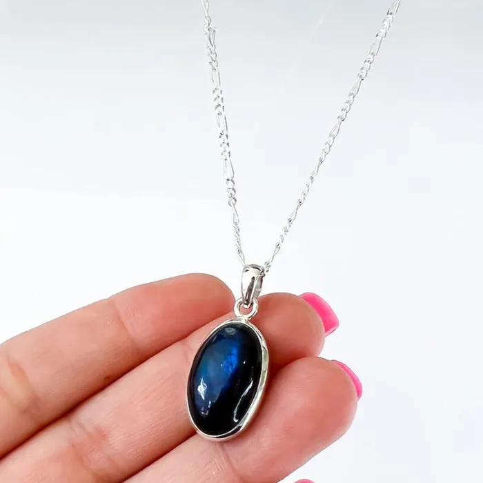 Magic Crystals Necklaces Labradorite Sterling 925 Silver Necklace