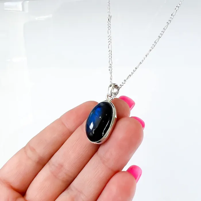 Magic Crystals Necklaces Labradorite Sterling 925 Silver Necklace