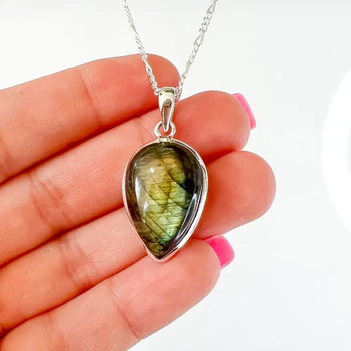 Magic Crystals Necklaces Labradorite Sterling 925 Silver Necklace