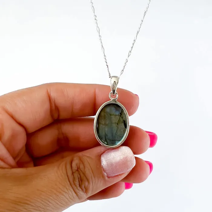 Magic Crystals Necklaces Labradorite Sterling 925 Silver Necklace