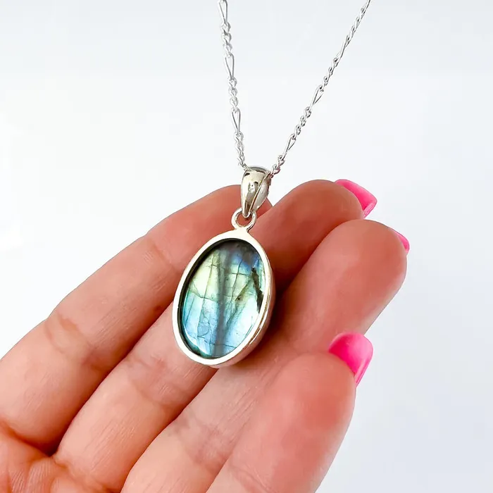 Magic Crystals Necklaces Labradorite Sterling 925 Silver Necklace