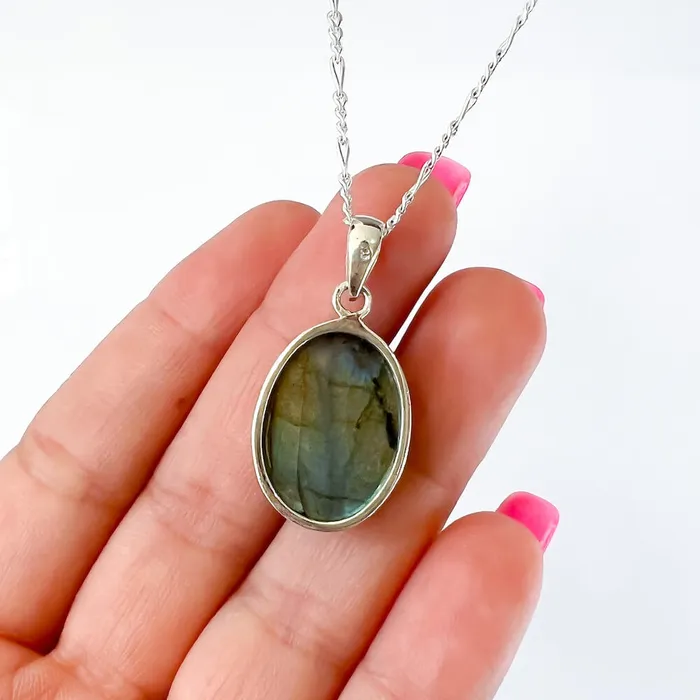Magic Crystals Necklaces Labradorite Sterling 925 Silver Necklace
