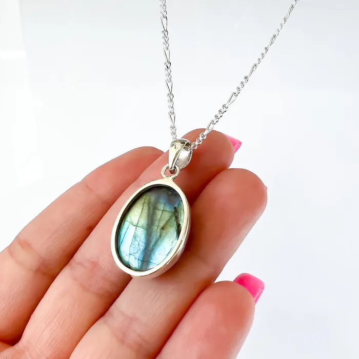 Magic Crystals Necklaces Labradorite Sterling 925 Silver Necklace