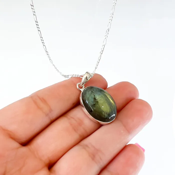 Magic Crystals Necklaces Labradorite Sterling 925 Silver Necklace