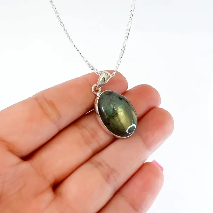 Magic Crystals Necklaces Labradorite Sterling 925 Silver Necklace
