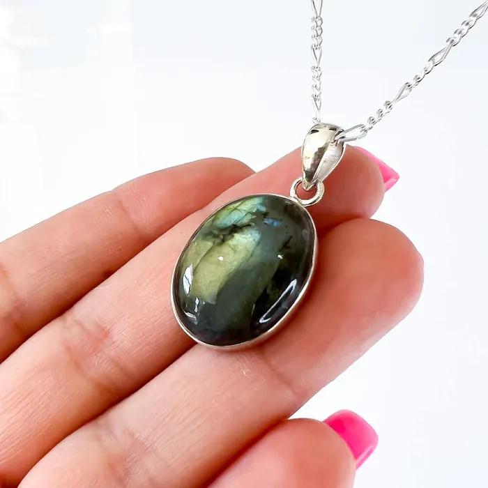 Magic Crystals Necklaces Labradorite Sterling 925 Silver Necklace