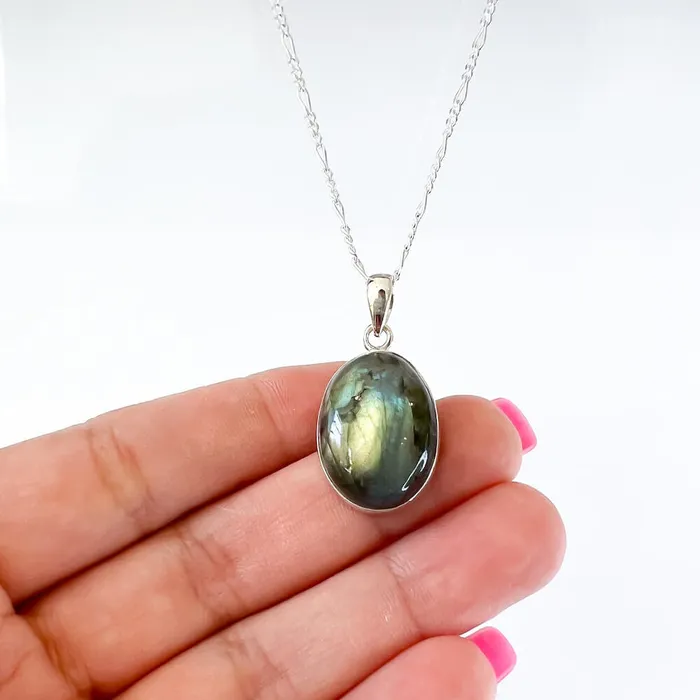 Magic Crystals Necklaces Labradorite Sterling 925 Silver Necklace