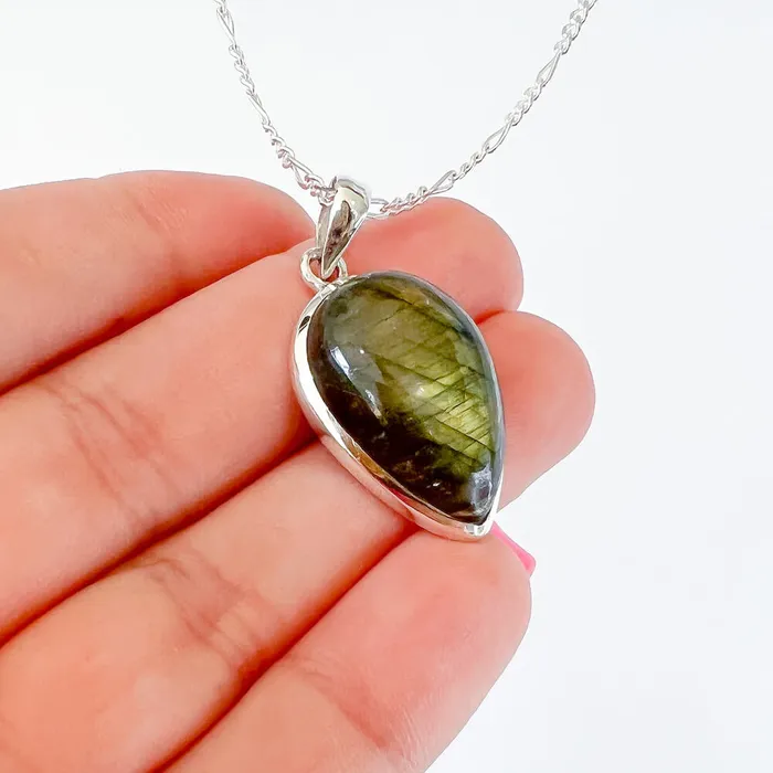 Magic Crystals Necklaces Labradorite Sterling 925 Silver Necklace