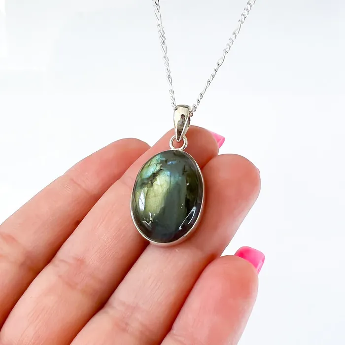 Magic Crystals Necklaces Labradorite Sterling 925 Silver Necklace