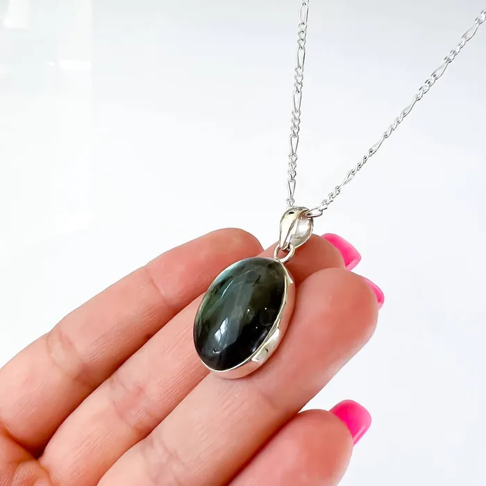 Magic Crystals Necklaces Labradorite Sterling 925 Silver Necklace