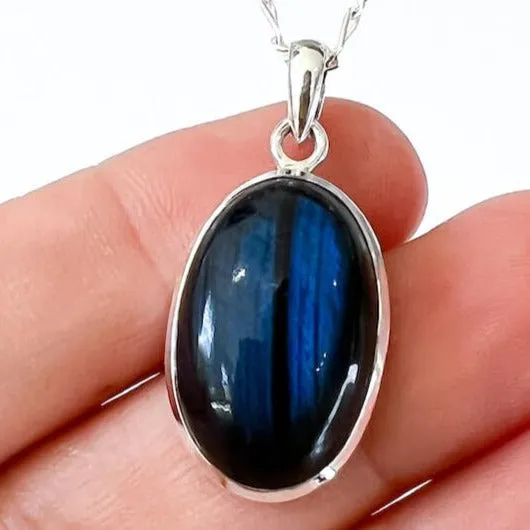 Magic Crystals Necklaces Labradorite Sterling 925 Silver Necklace