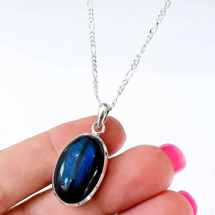 Magic Crystals Necklaces Labradorite Sterling 925 Silver Necklace