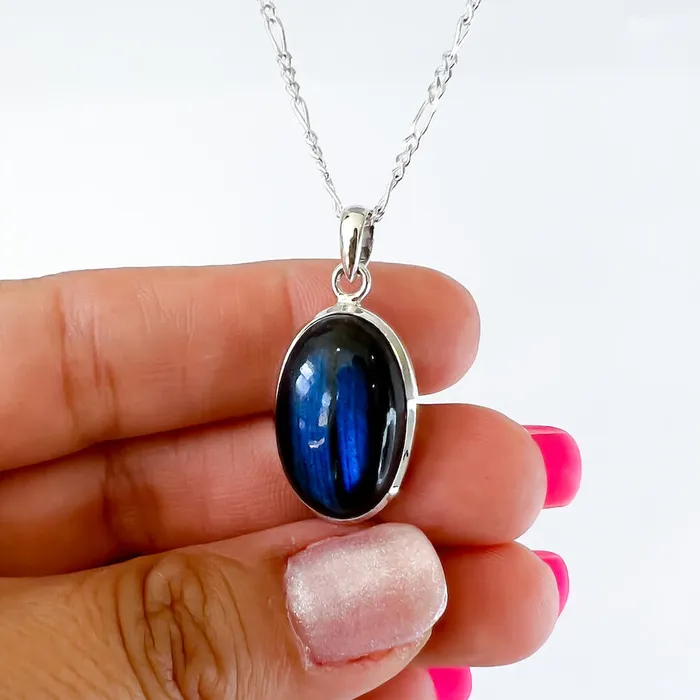 Magic Crystals Necklaces Labradorite Sterling 925 Silver Necklace